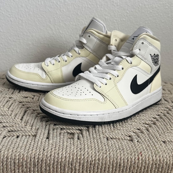 Jordan Shoes - 2022 Air Jordan 1 Mid Coconut Milk Women's.